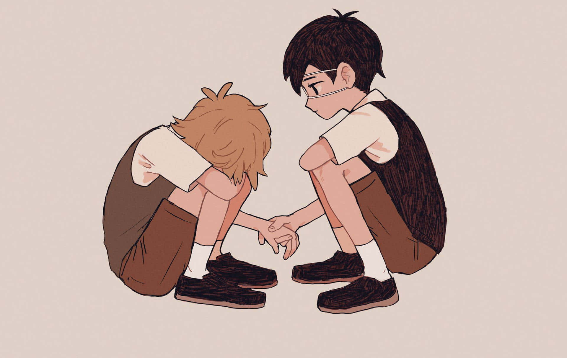 Omori Pfp Sunny Holding Basil, Full HD Desktop Wallpaper