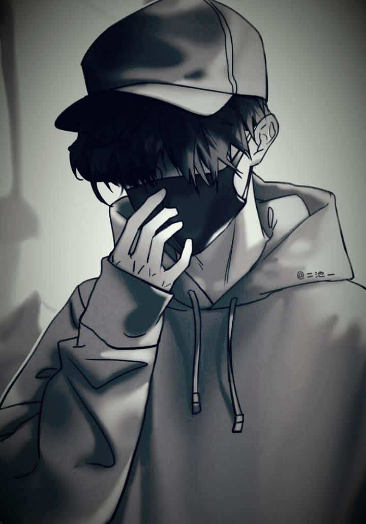 Mysterious Sad Boy In Hoodie And Mask, SD Phone Wallpaper
