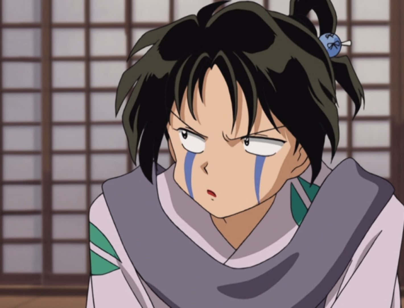 young anime character, dark hair, blue tears, HD Desktop Wallpaper