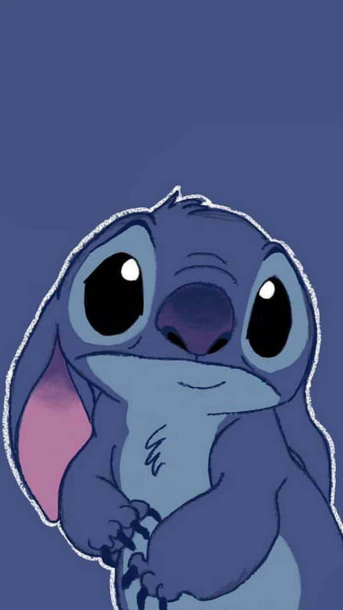 blue alien, big eyes, pink ears, SD Phone Wallpaper