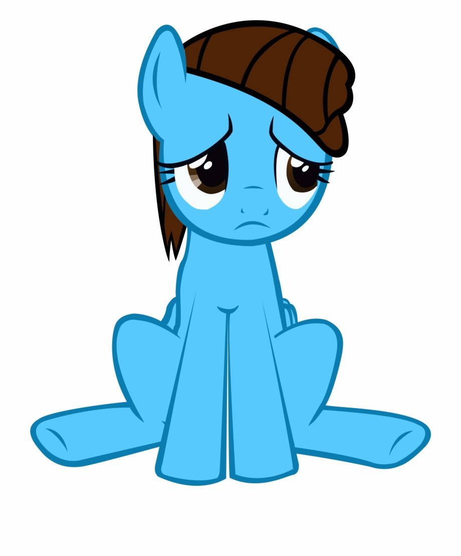 Sad Cartoon, blue pony, brown bowl haircut, SD Phone Wallpaper