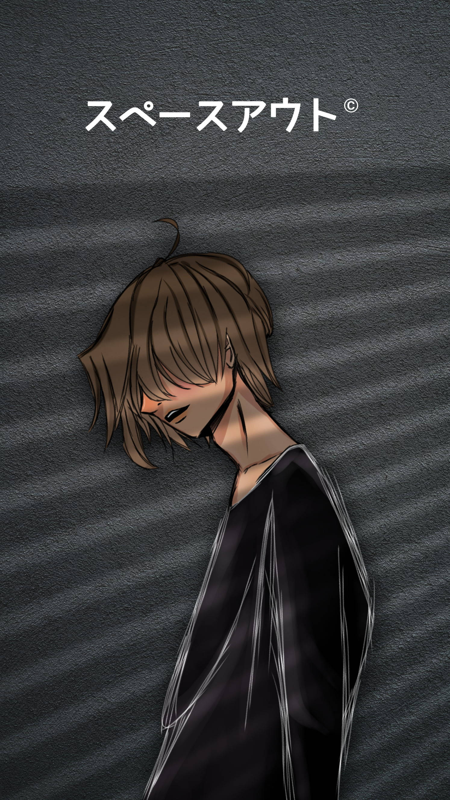 brown hair, sad boy, anime character, 2K Phone Wallpaper