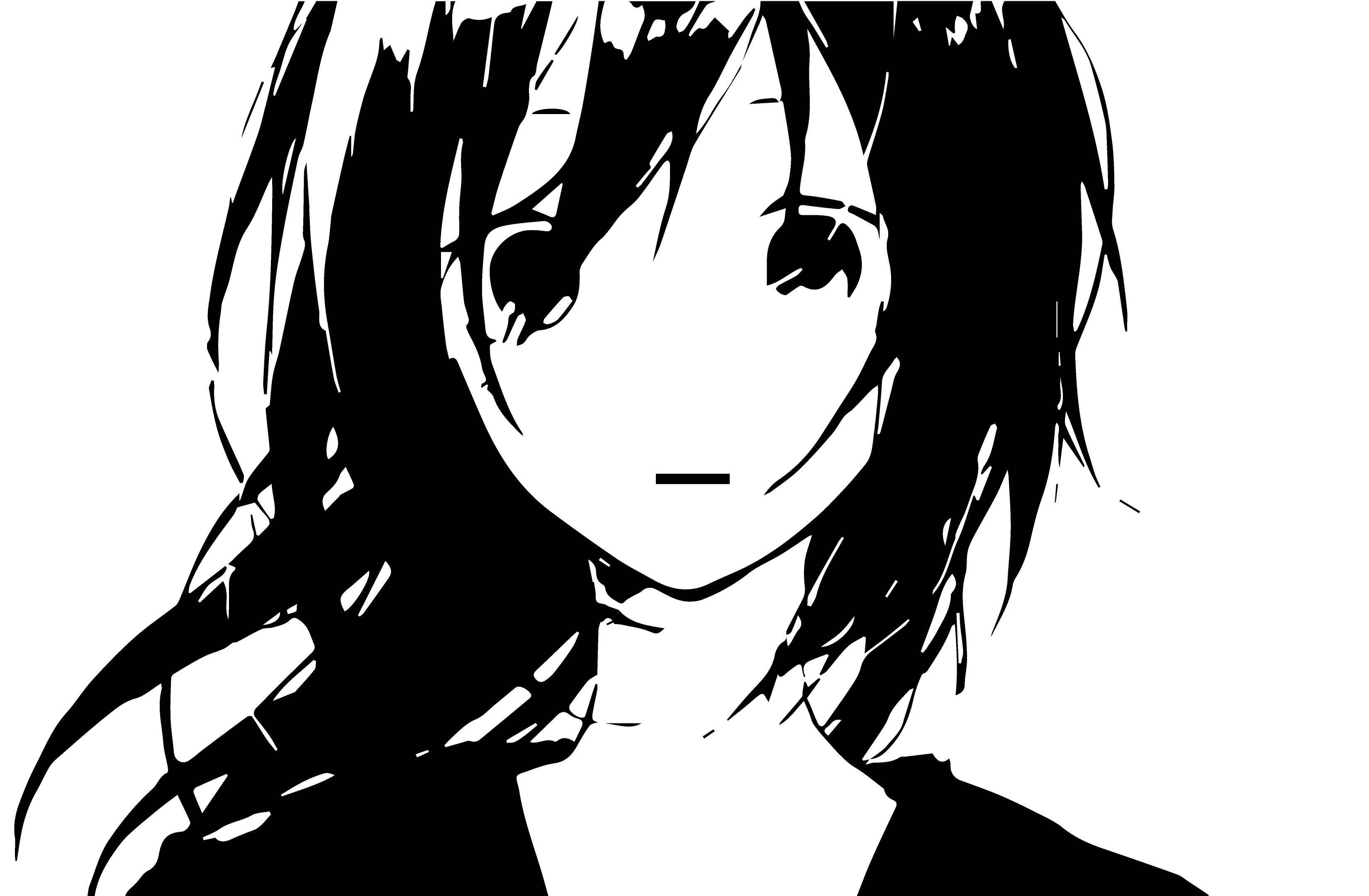 anime-style portrait, girl, messy hair, 2K Desktop Wallpaper