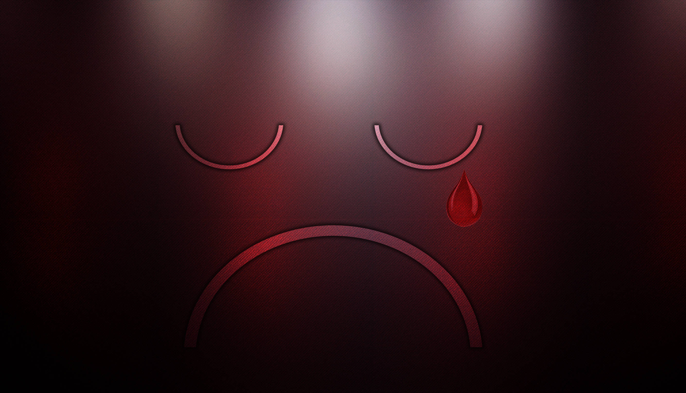 red tear, sad face, closed eyes, 2K Desktop Wallpaper