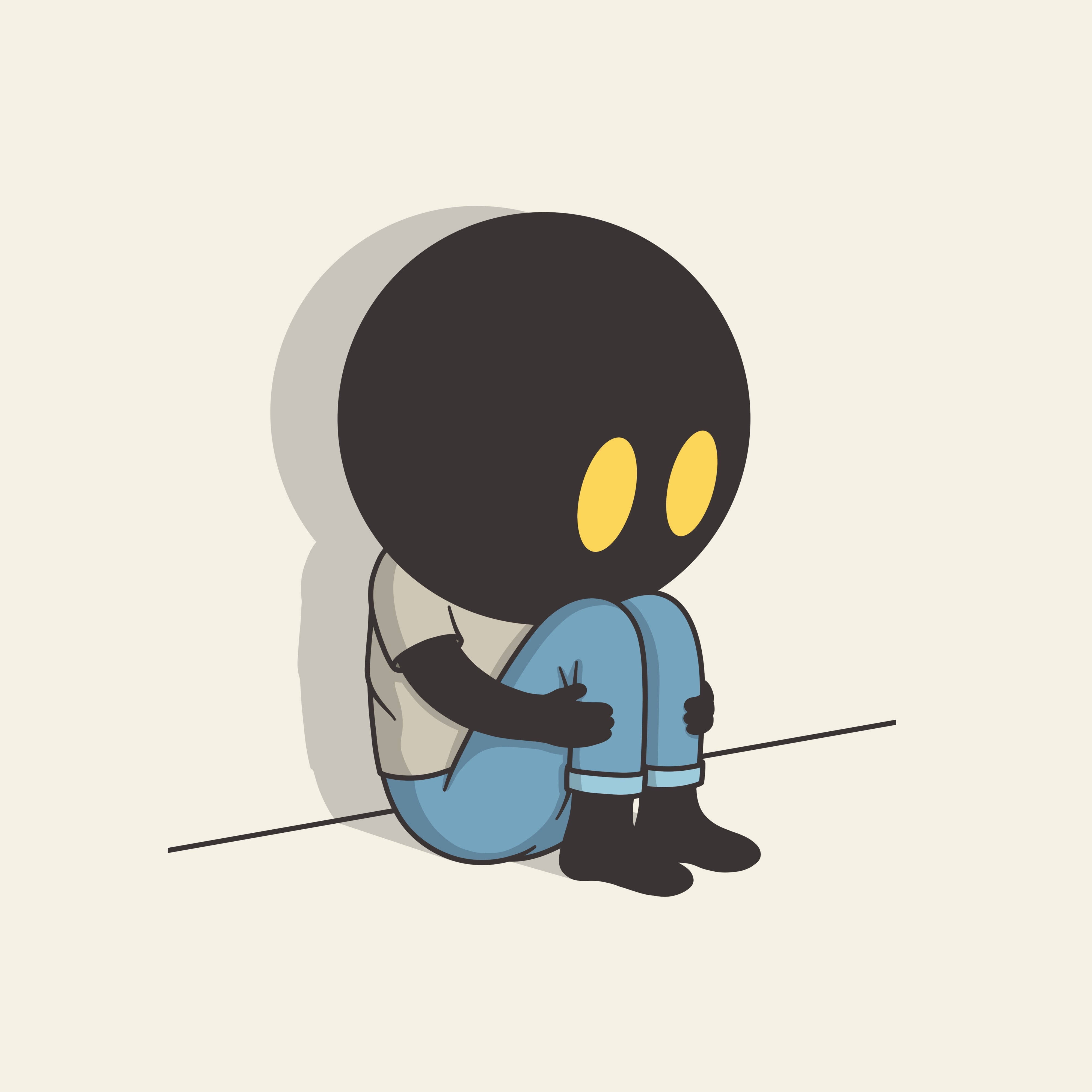 kid, black head, yellow eyes, 4K Desktop Wallpaper