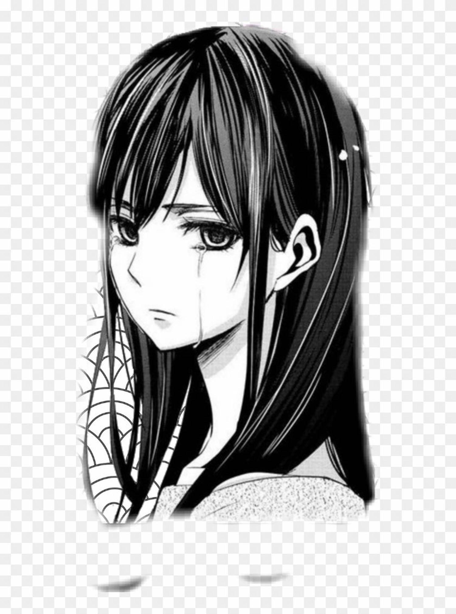 anime girl, long hair, tear rolling down her cheek, Full HD Phone Wallpaper