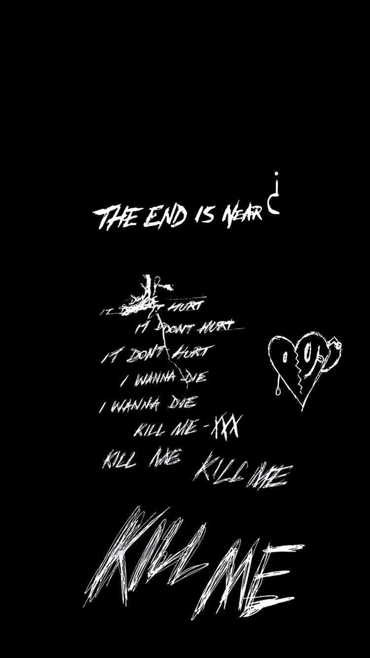 black background, white graffiti-style text, broken heart drawing, HD Phone Wallpaper
