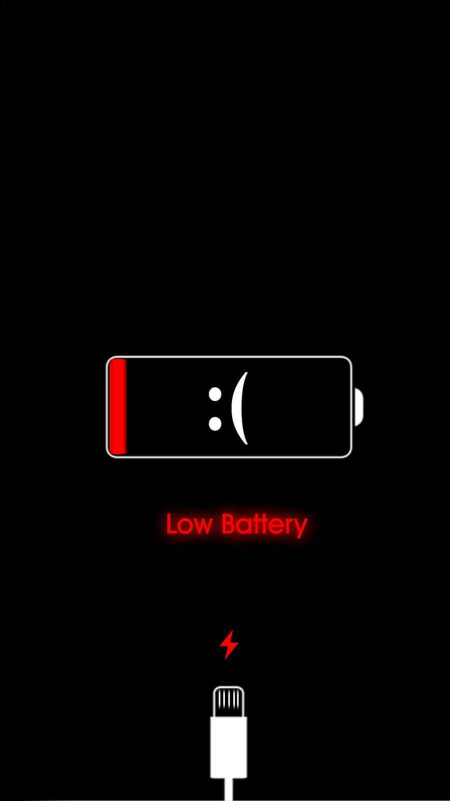 low battery icon, sad face, charging cable, HD Phone Wallpaper