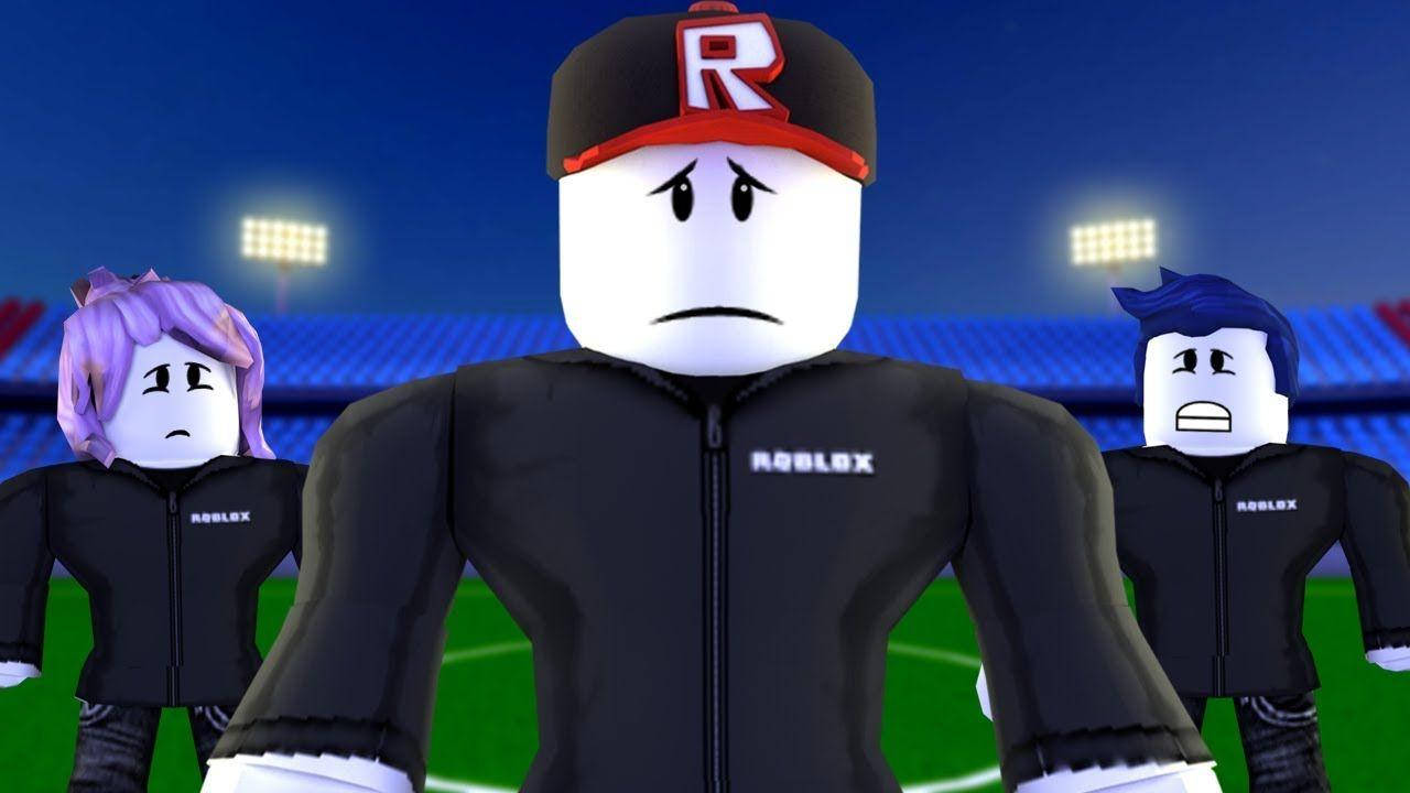 Roblox avatar, black jackets, stadium field, HD Desktop Wallpaper