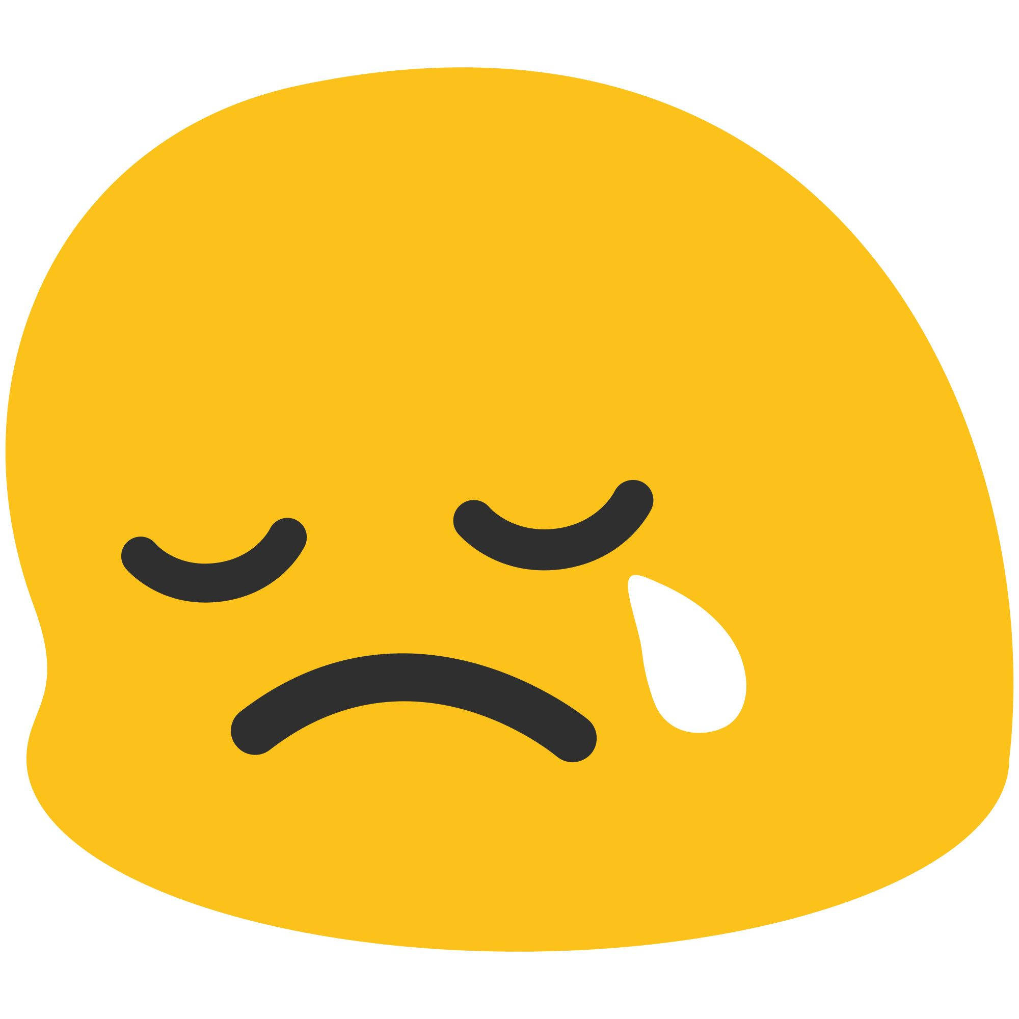 Sad Emoji Android, yellow emoji face, sad downturned mouth, Full HD Desktop Wallpaper
