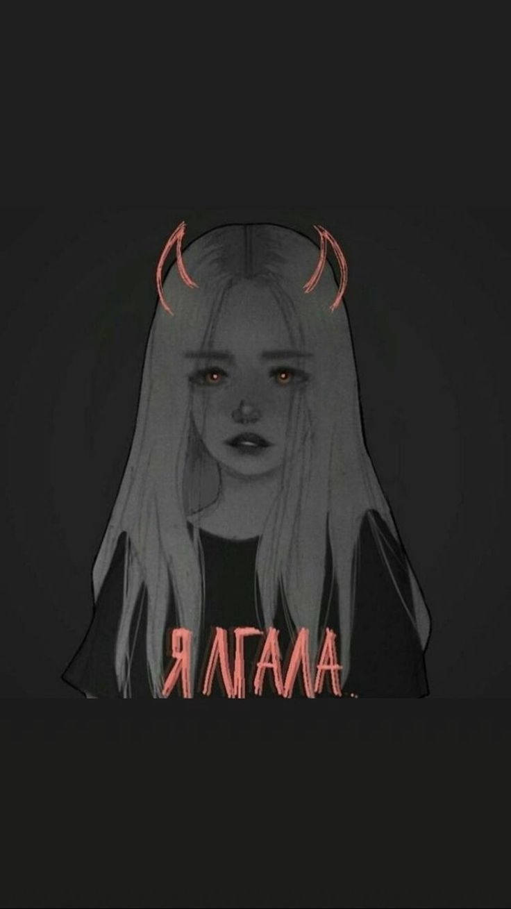 sad demon girl, dark digital-art portrait, pale girl, HD Phone Wallpaper