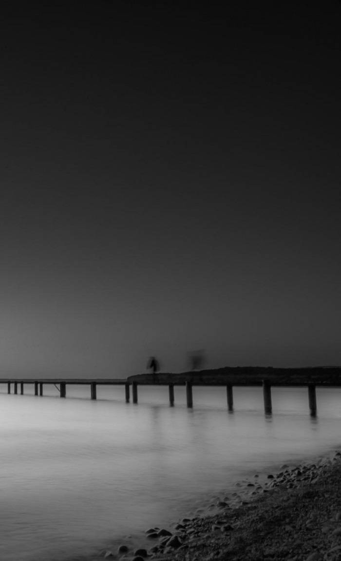 Sad Beach iPhone, pier, dusk, SD Phone Wallpaper