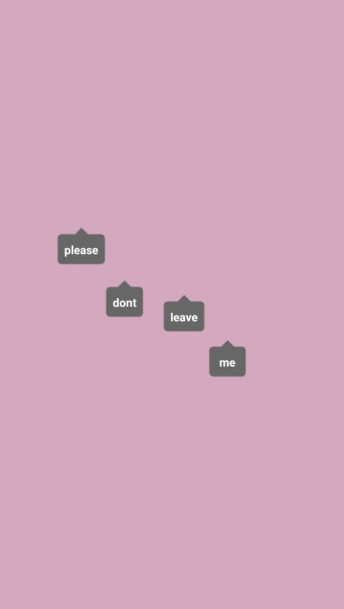 Pink Sad iPhone, minimalist pink background, four gray speech bubbles, SD Phone Wallpaper
