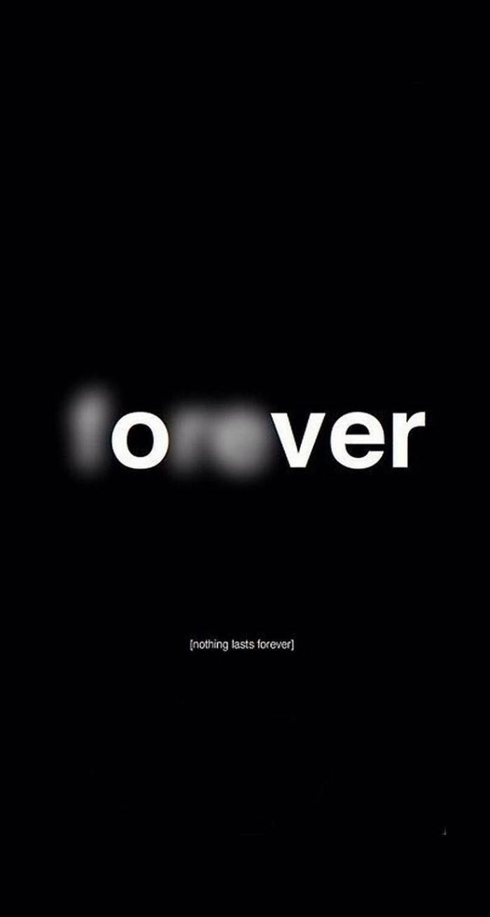 Sad Forever Is Over iPhone, white text, blurred letters, HD Phone Wallpaper
