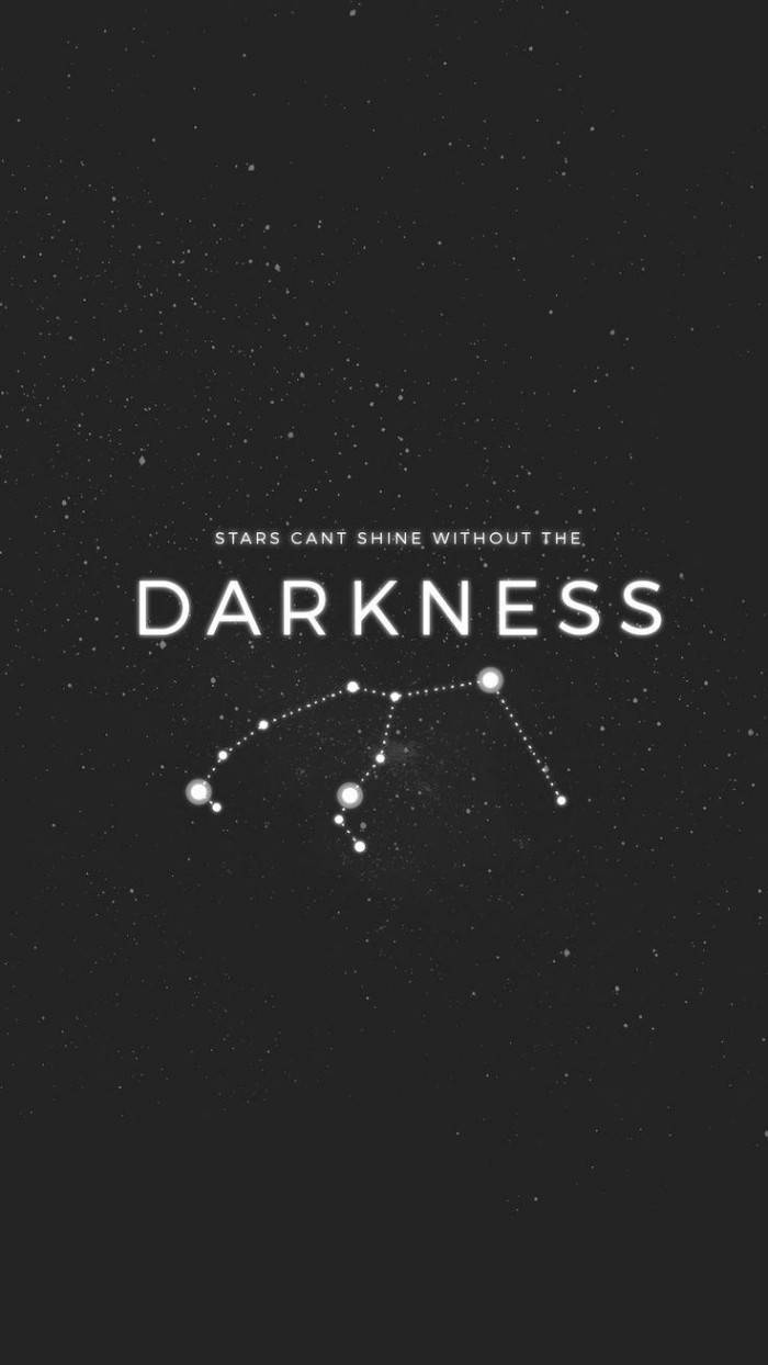 black background, white stars, STARS CANT SHINE WITHOUT THE DARKNESS, SD Phone Wallpaper
