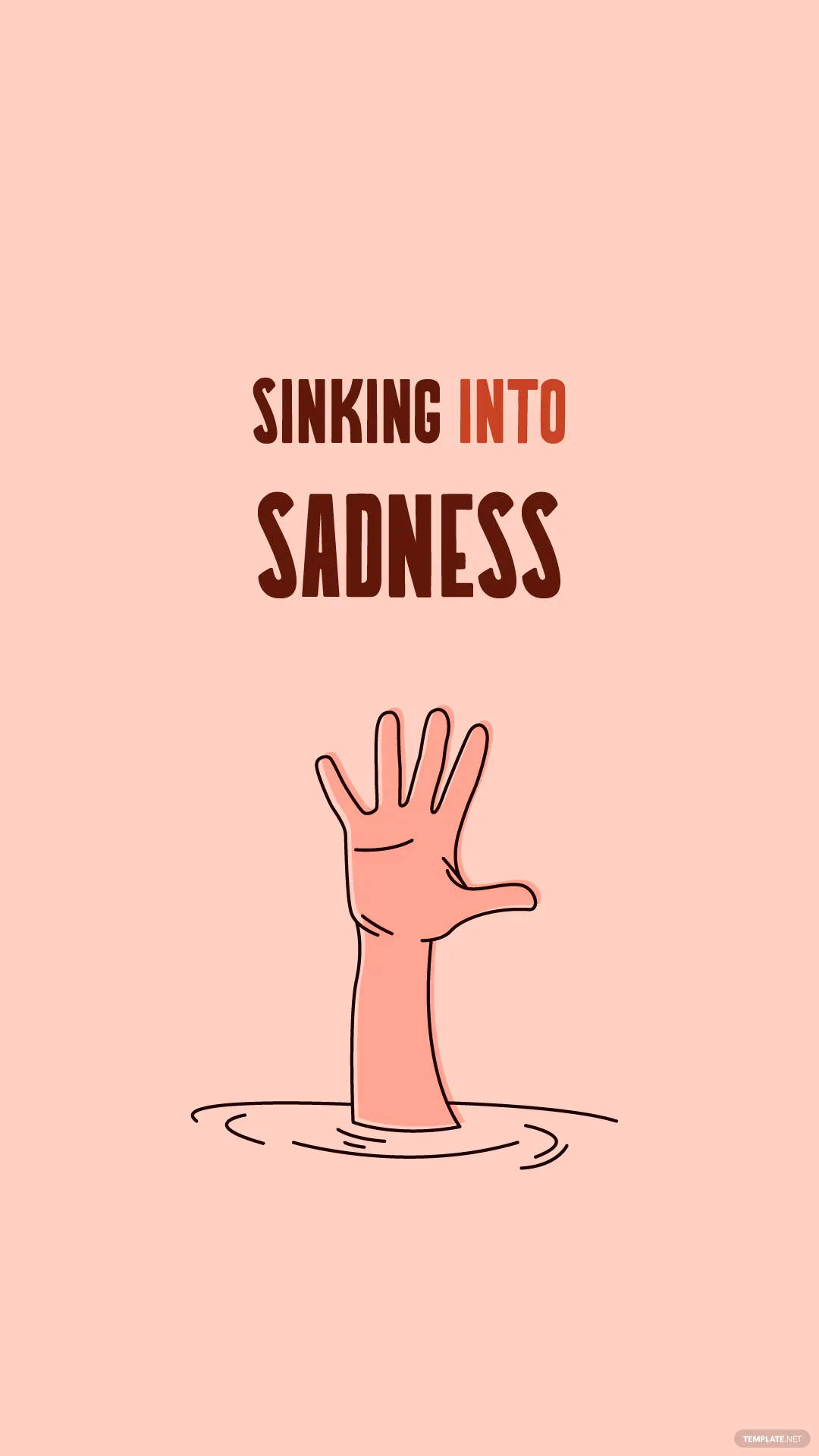 Shrinking Into Sadness iPhone, soft pink background, minimalist line drawing, Full HD Phone Wallpaper