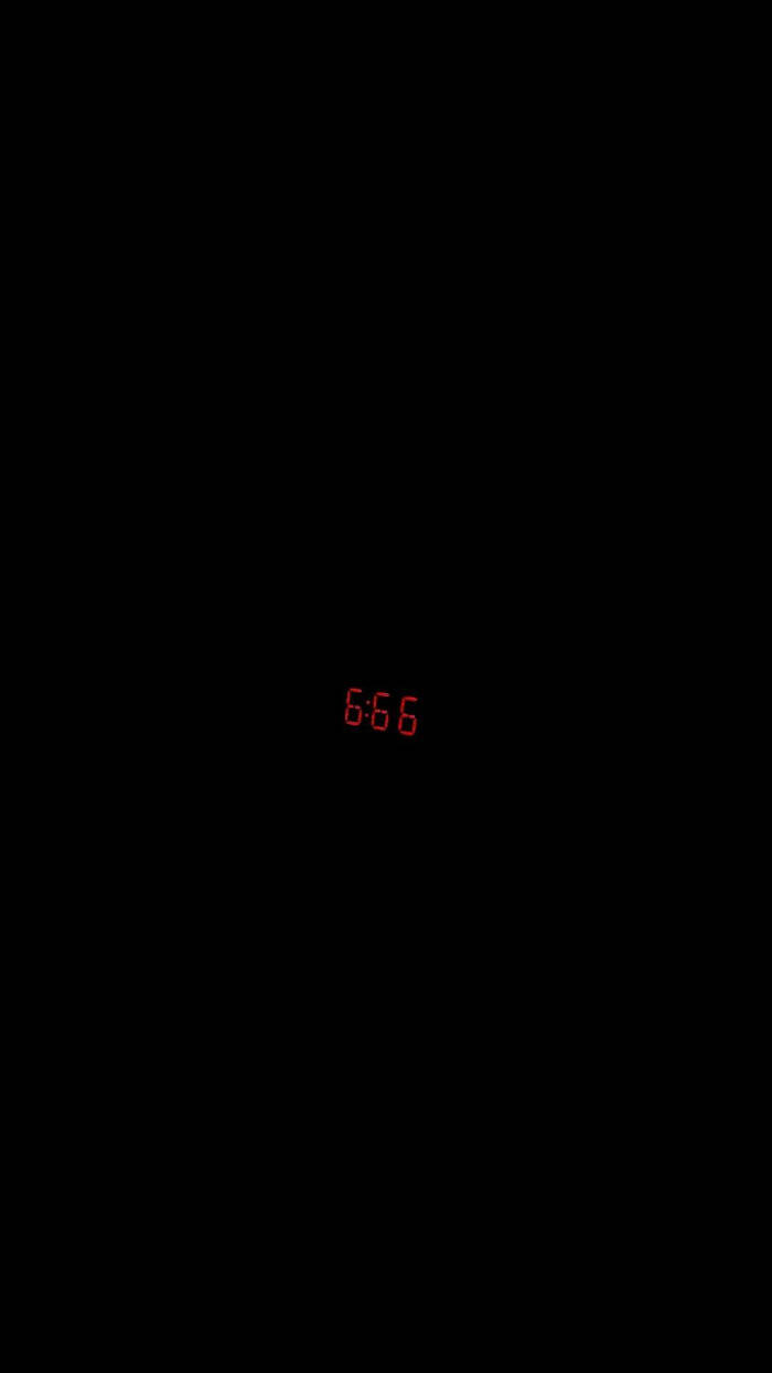 6:66, glowing red digital clock, pitch black background, SD Phone Wallpaper