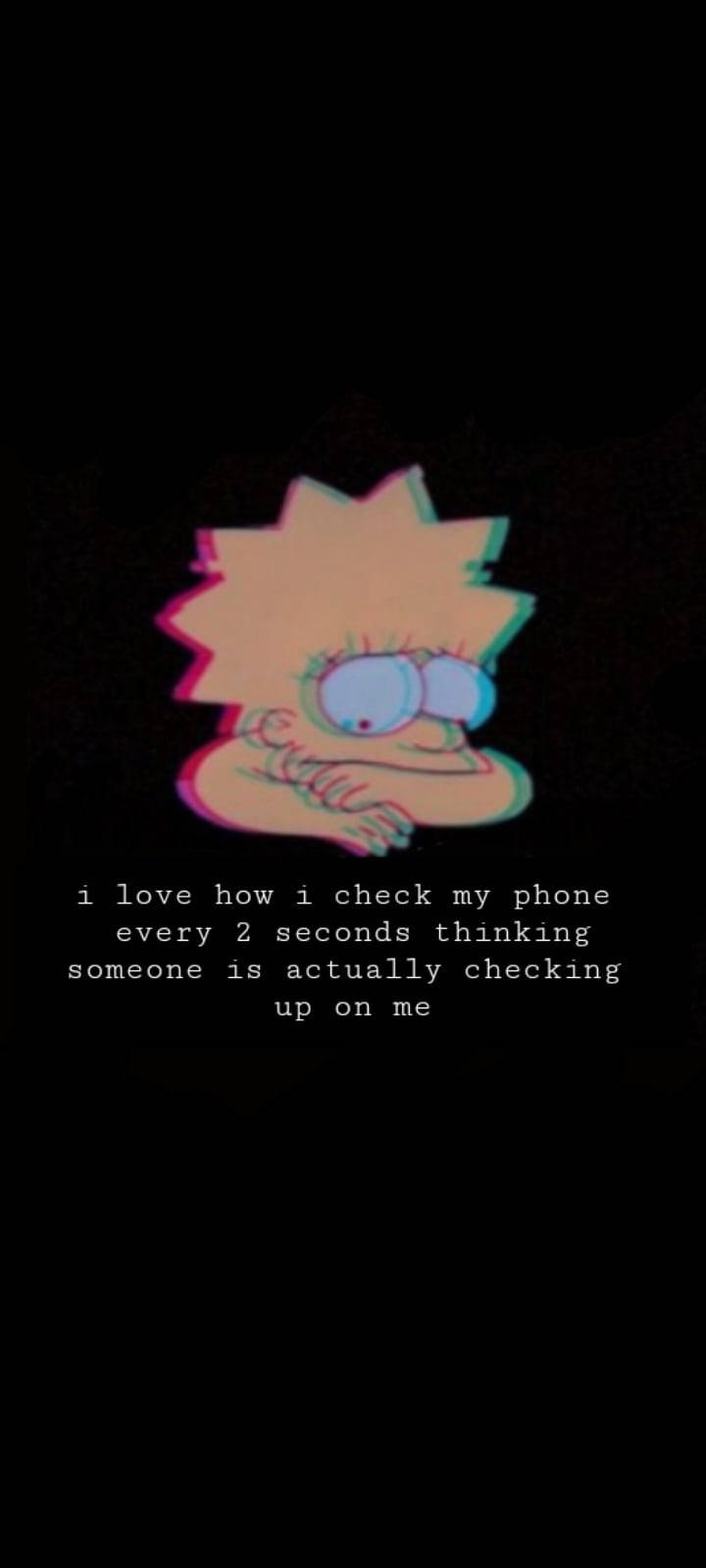Sad Lisa Simpson, glitchy cartoon character, wide eyes, HD Phone Wallpaper