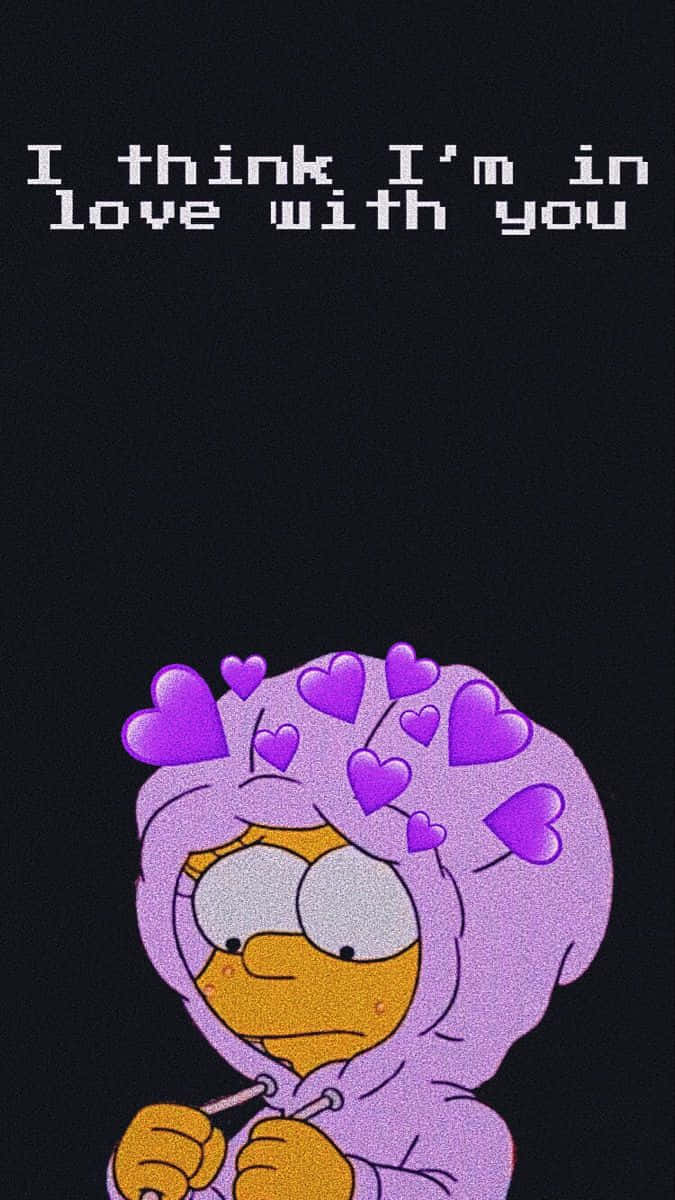 Lisa Simpson, purple hoodie, hearts, SD Phone Wallpaper