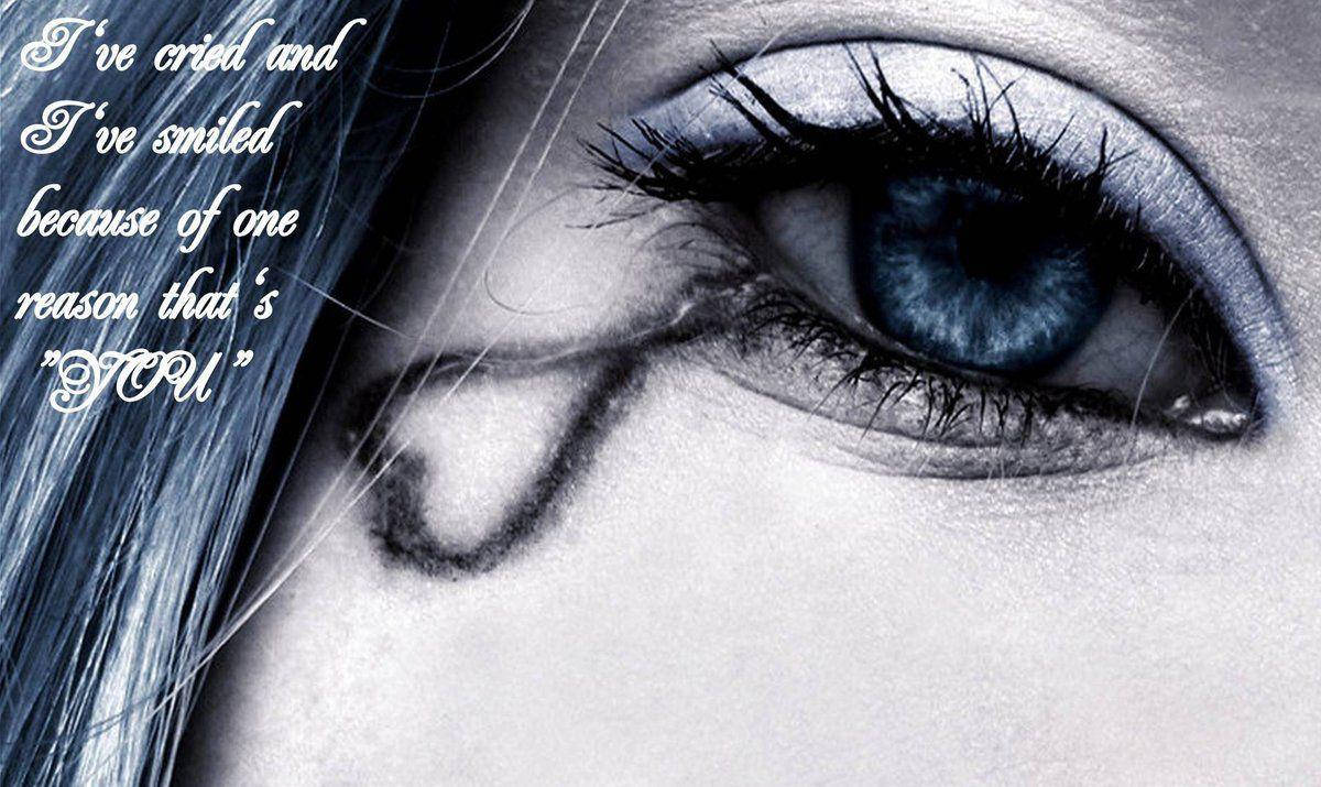 Sad Love Girl's Eye, blue eye, tear tracing down her cheek, SD Desktop Wallpaper