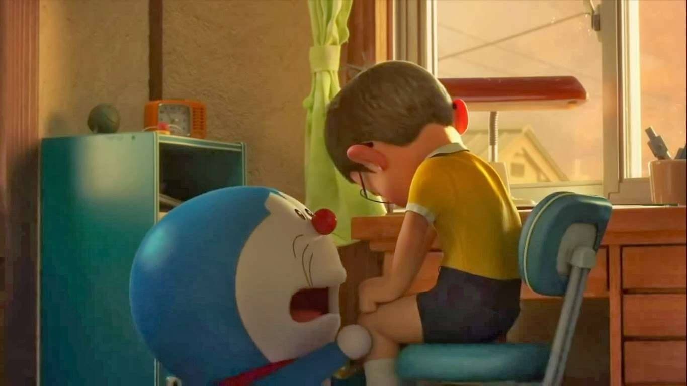 Nobita, yellow shirt, blue robot, HD Desktop Wallpaper