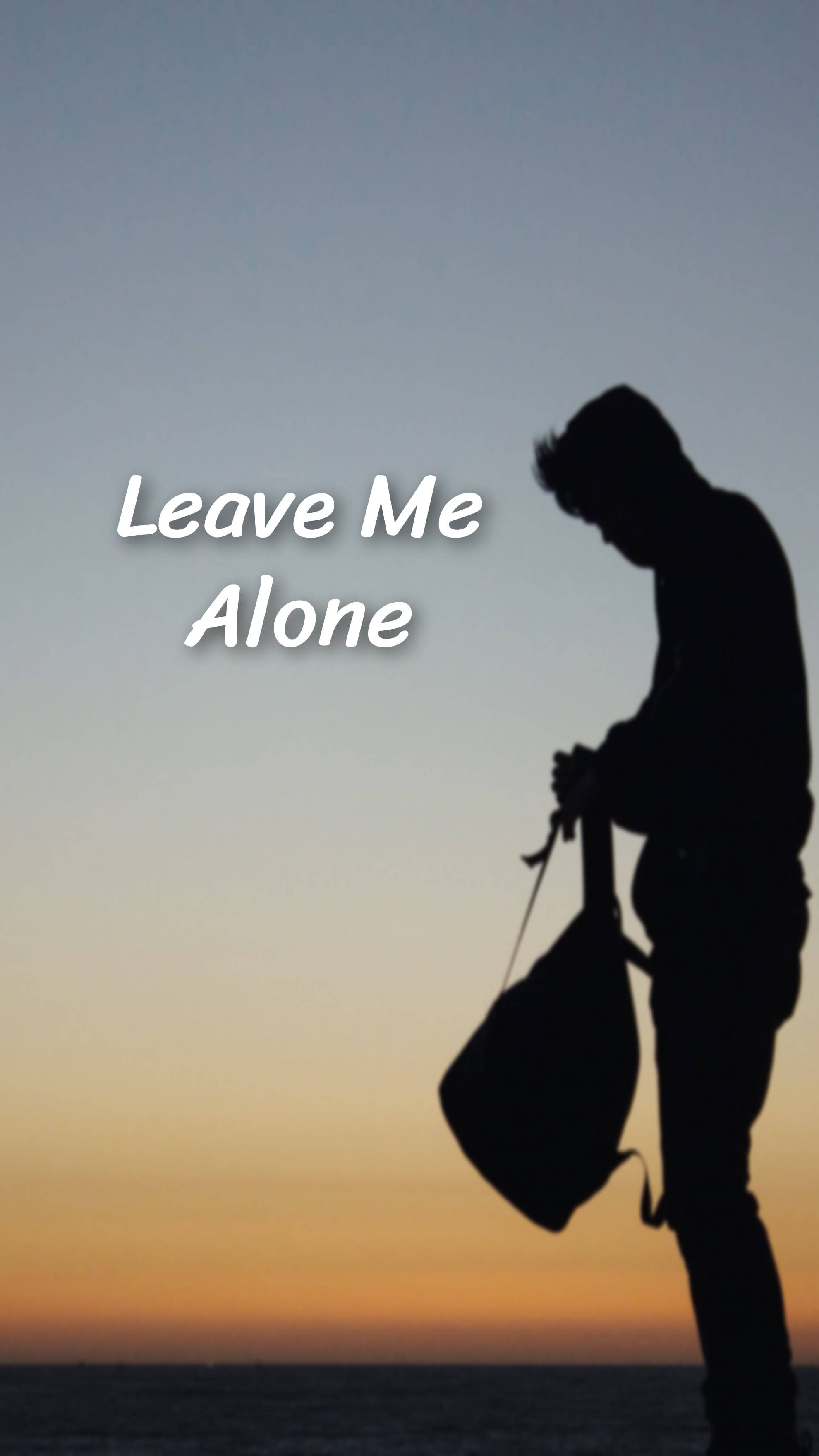 Man With Backpack, silhouette, sunset sky, 2K Phone Wallpaper