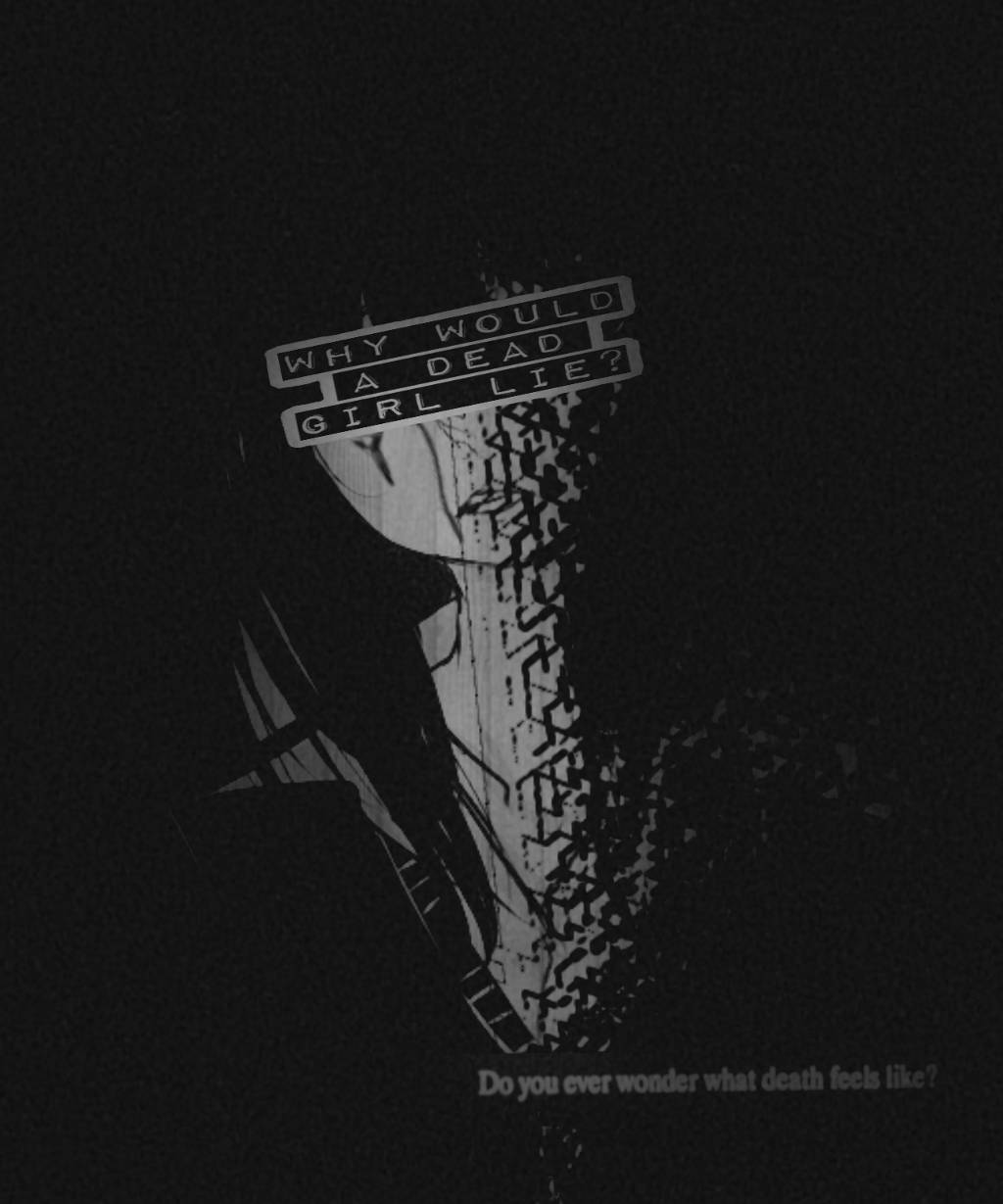 disintegrating girl, black and white illustration, girl's face, SD Phone Wallpaper