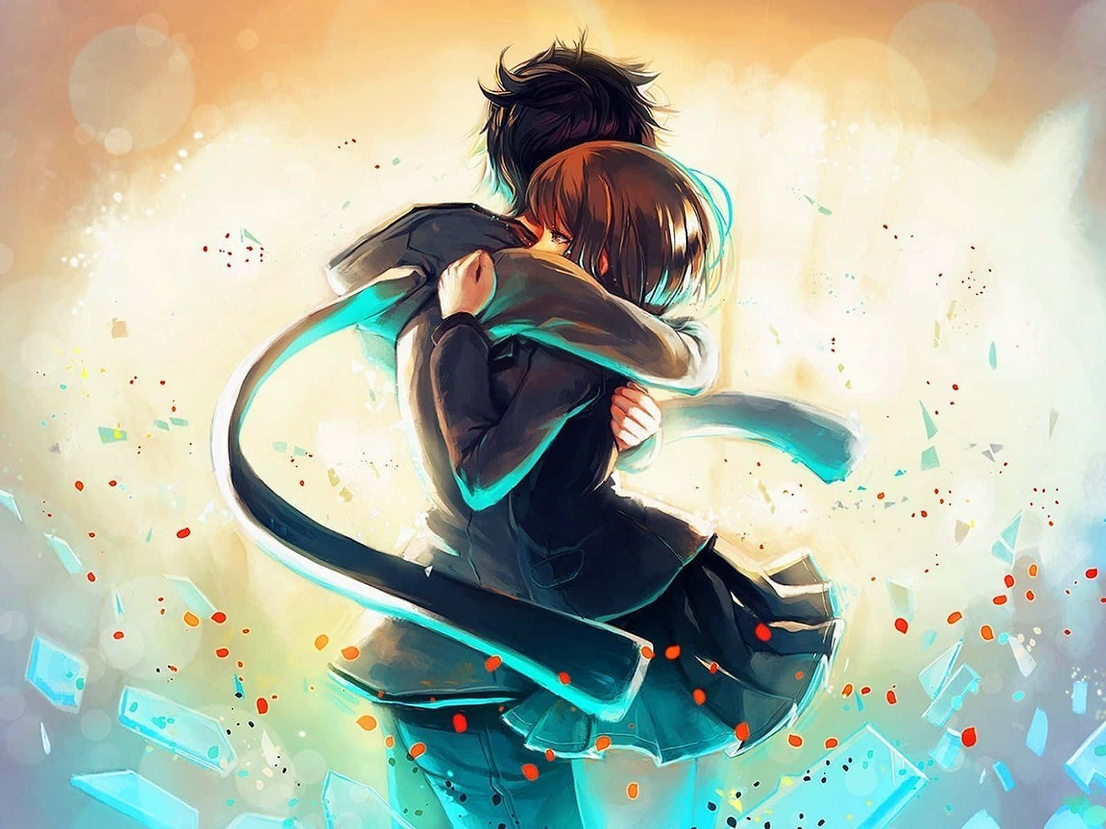 Sad Romance, anime characters, glowing background, HD Desktop Wallpaper