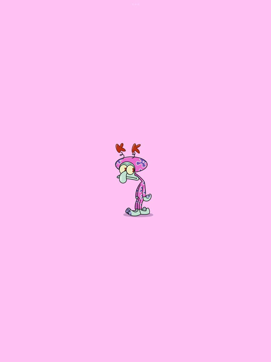 Sad Squidward, onesie, pink pajamas, SD Phone Wallpaper