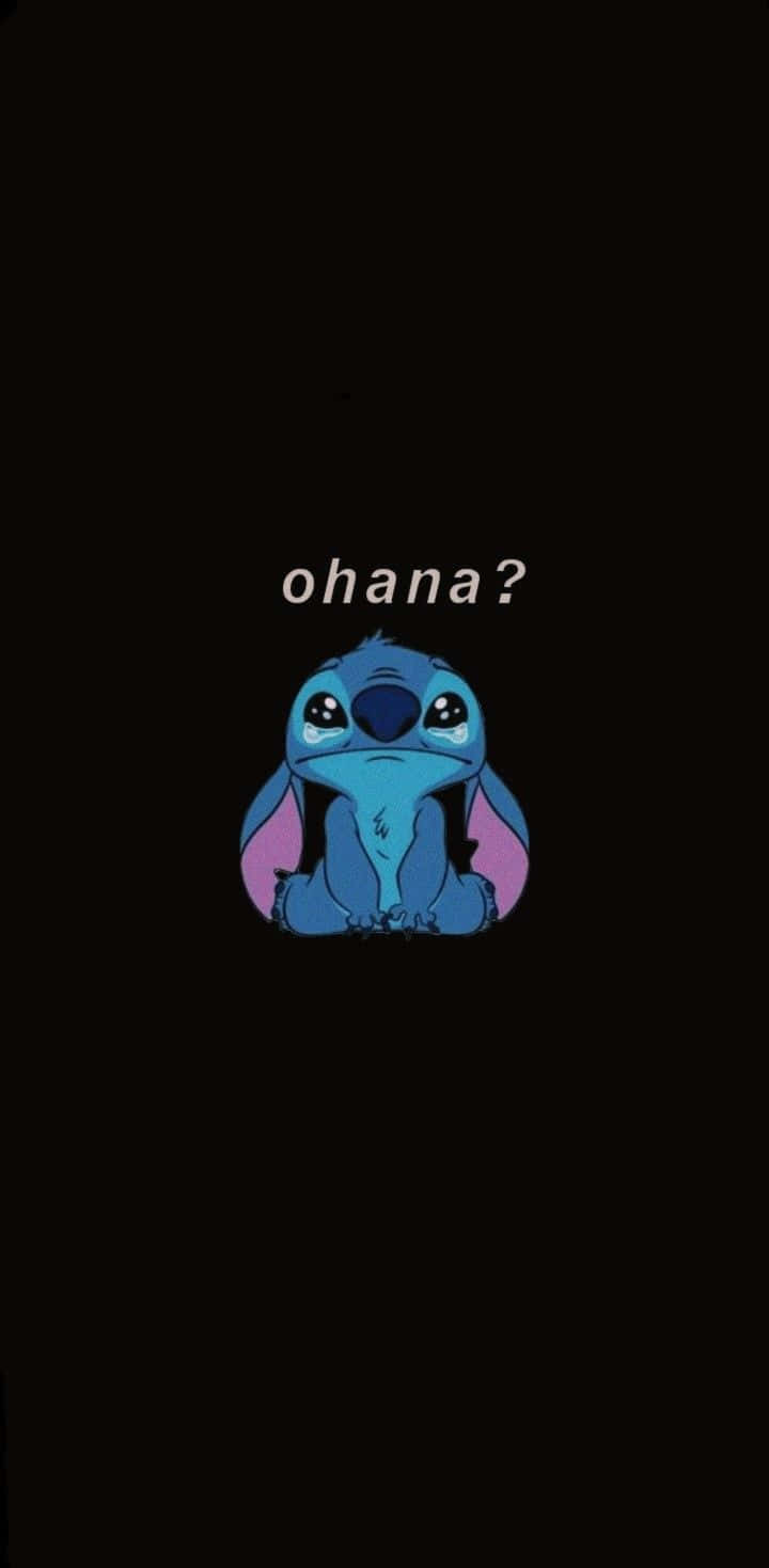 Sad Stitch, blue alien character, purple ears, HD Phone Wallpaper