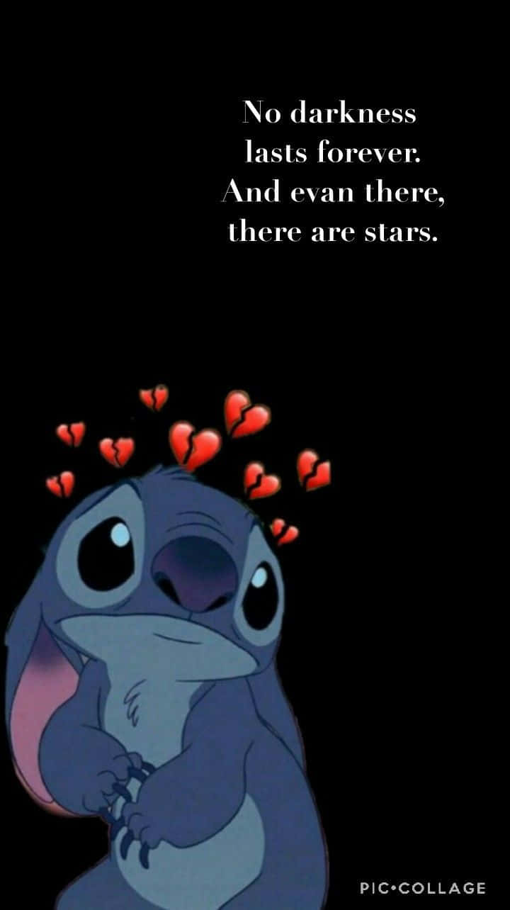 Sad Stitch, Stitch, blue alien character, HD Phone Wallpaper