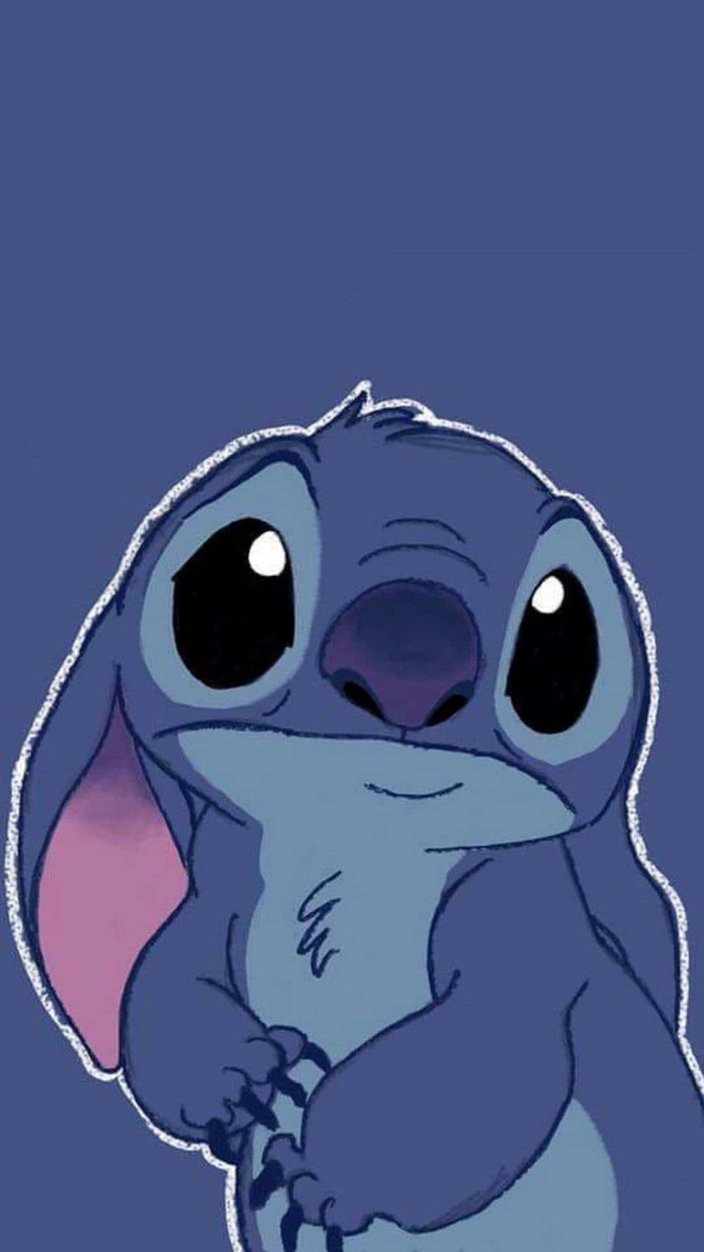 Sad Stitch, blue alien, big eyes, HD Phone Wallpaper