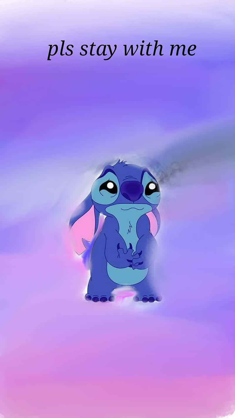Stitch, blue, soft purple and pink gradient sky, HD Phone Wallpaper
