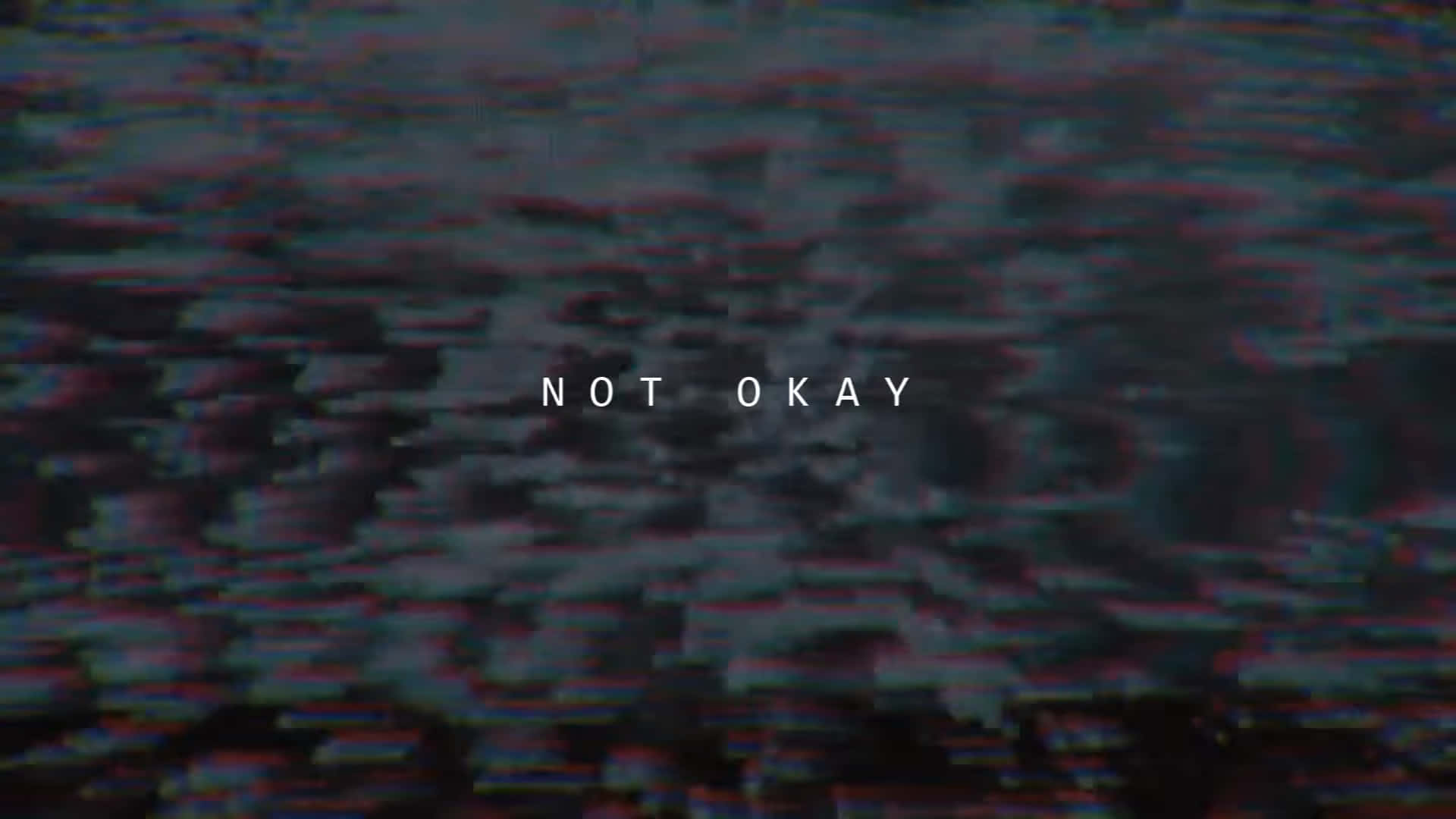 glitch art texture, red blue distortion, white text, Full HD Desktop Wallpaper