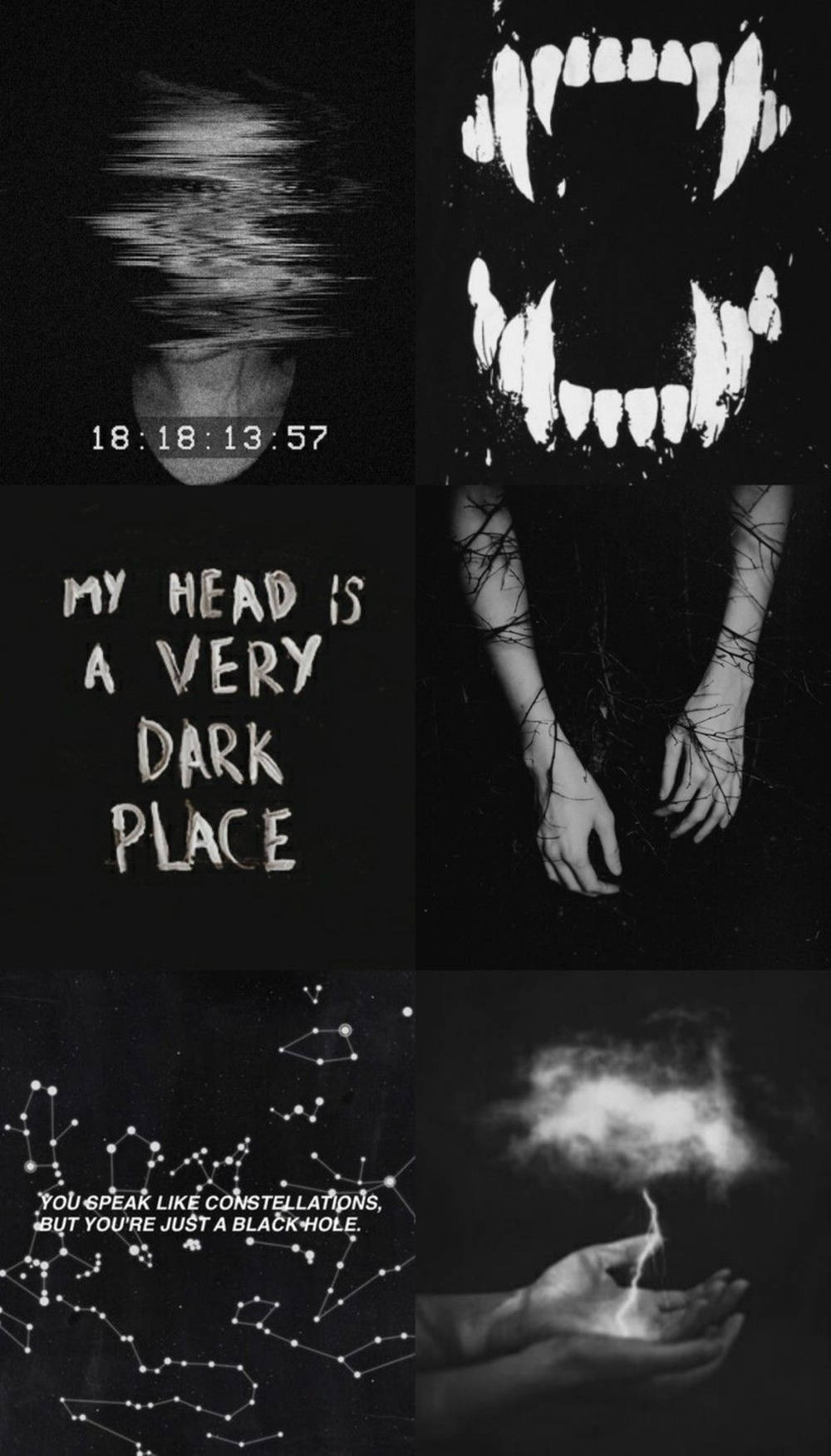 black and white collage, blurred face with time stamp, monstrous mouth, HD Phone Wallpaper