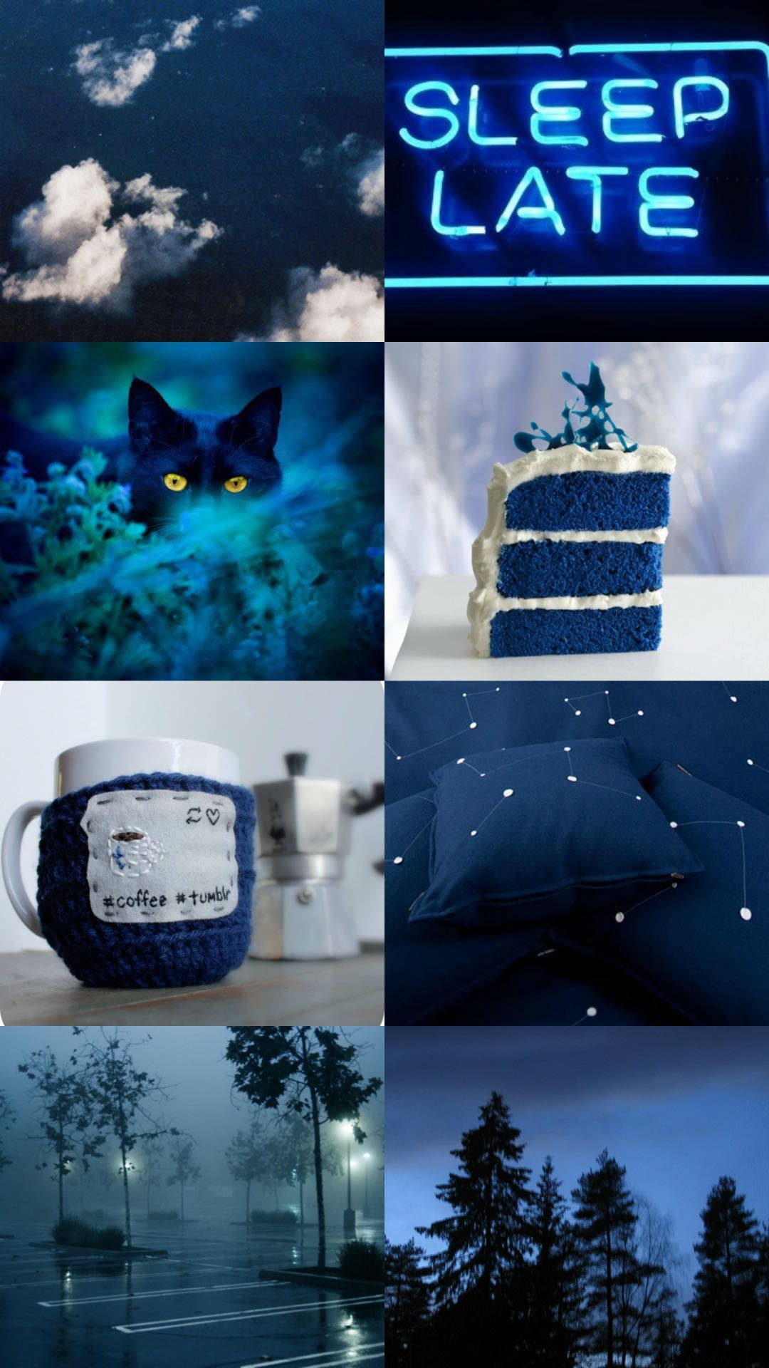 gloomy dark blue aesthetic, twilight skies, rainy streets, Full HD Phone Wallpaper