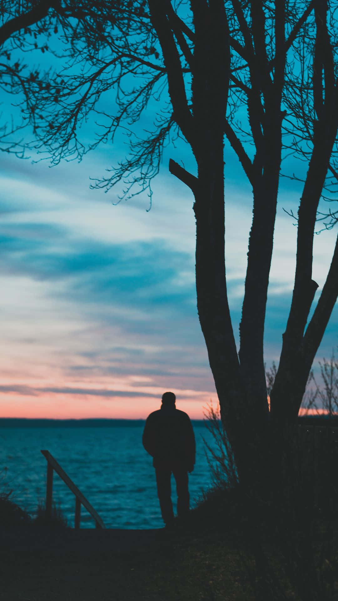 Sad Vibes, Man, Tree, Full HD Phone Wallpaper