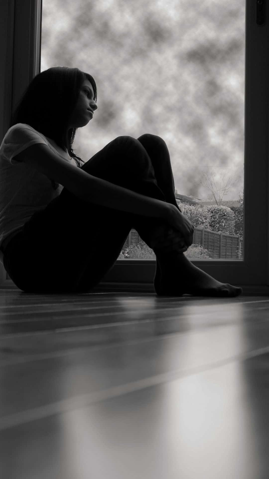 school escape, sad woman, silhouetted woman, Full HD Phone Wallpaper
