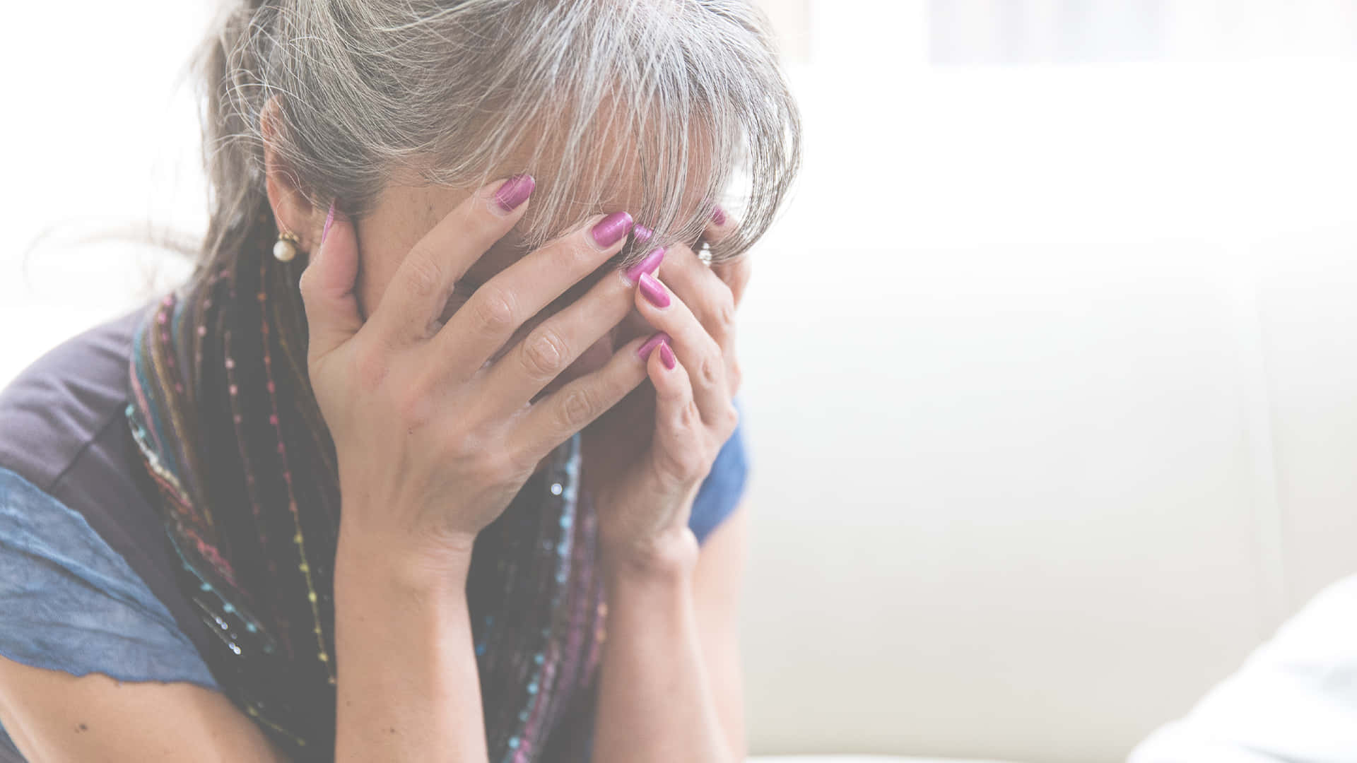 crying contrite woman, older woman, gray hair, Full HD Desktop Wallpaper