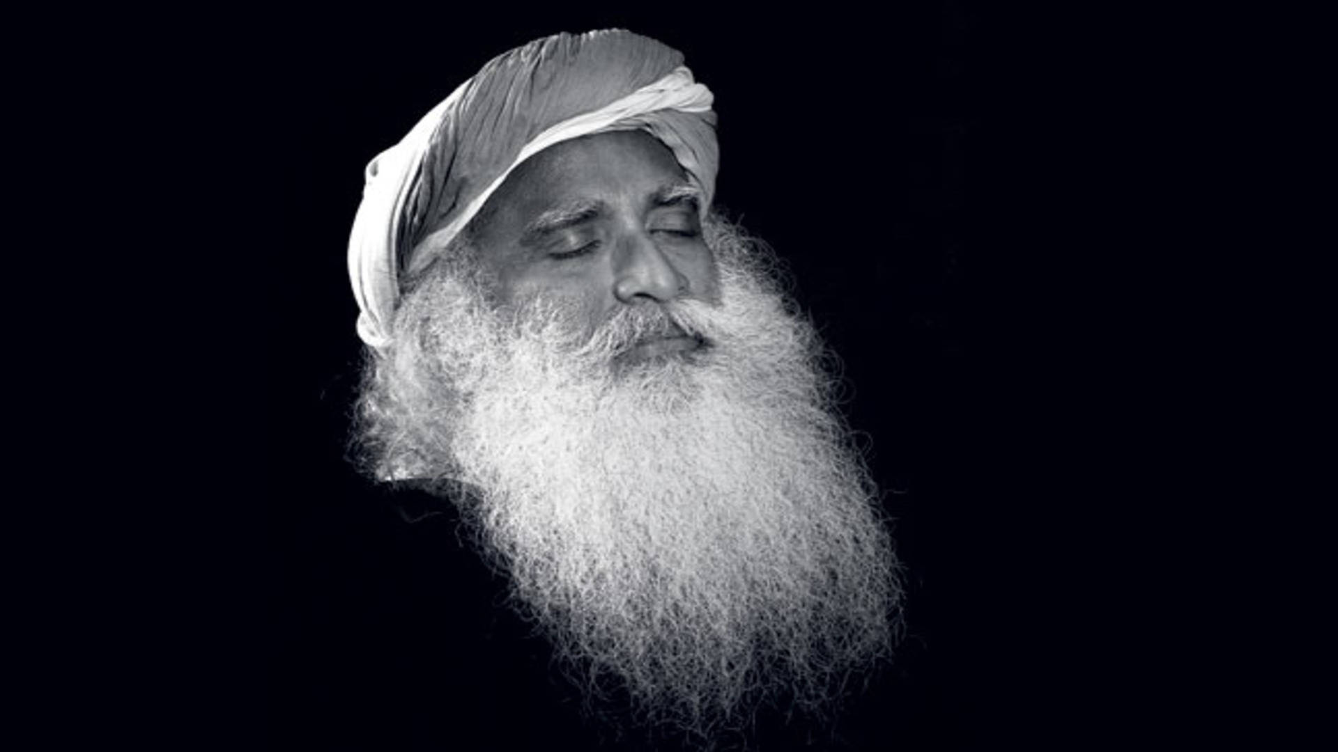 Sadhguru, long white beard, turban, Full HD Desktop Wallpaper