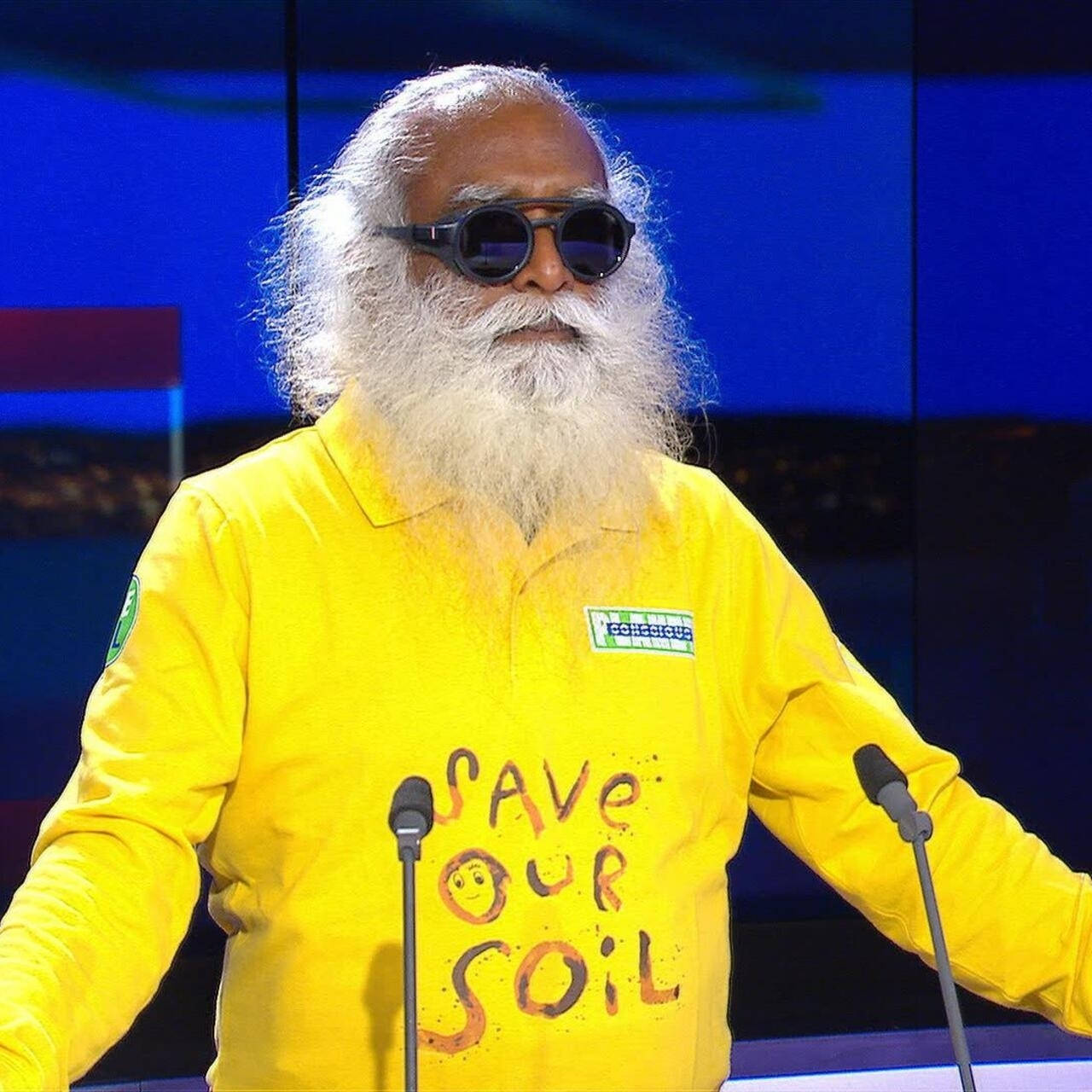Sadhguru, SAVE OUR SOIL, bright yellow shirt, HD Desktop Wallpaper