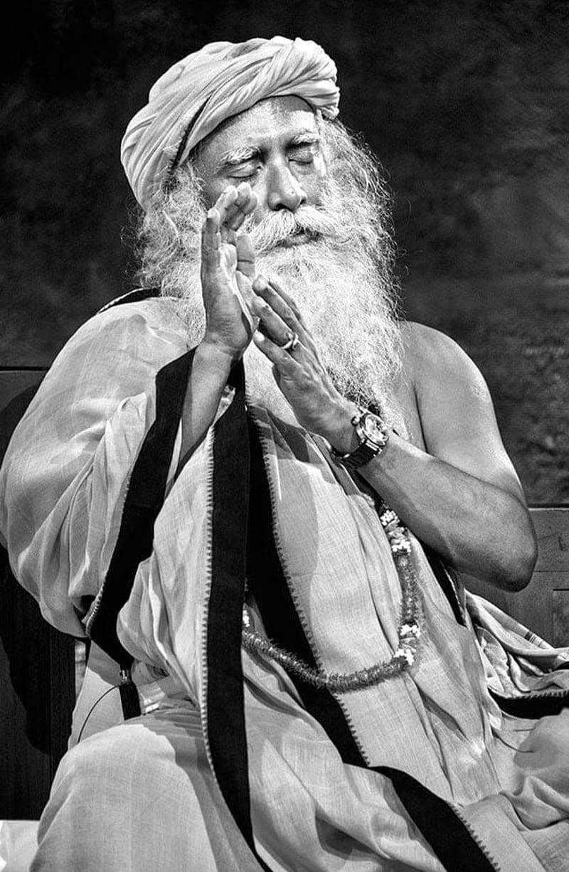 Sadhguru, long white beard, turban, SD Phone Wallpaper