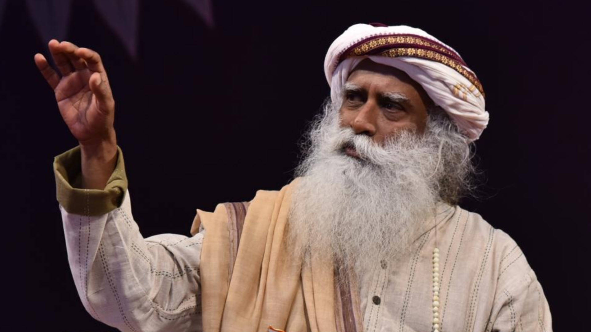 Sadhguru, long white beard, turban, Full HD Desktop Wallpaper
