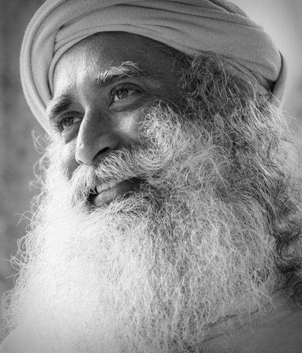 Sadhguru, black and white, long beard, SD Phone Wallpaper