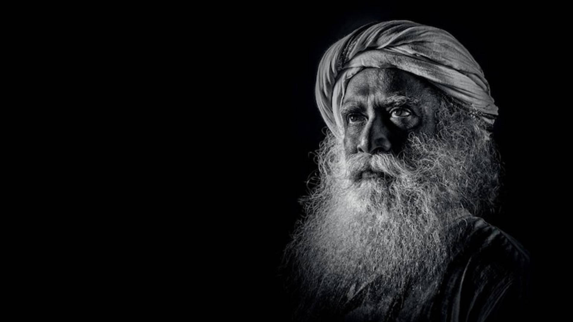 Sadhguru, long white beard, turban, Full HD Desktop Wallpaper