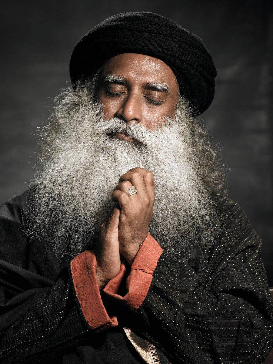Sadhguru, long white beard, black turban, SD Phone Wallpaper
