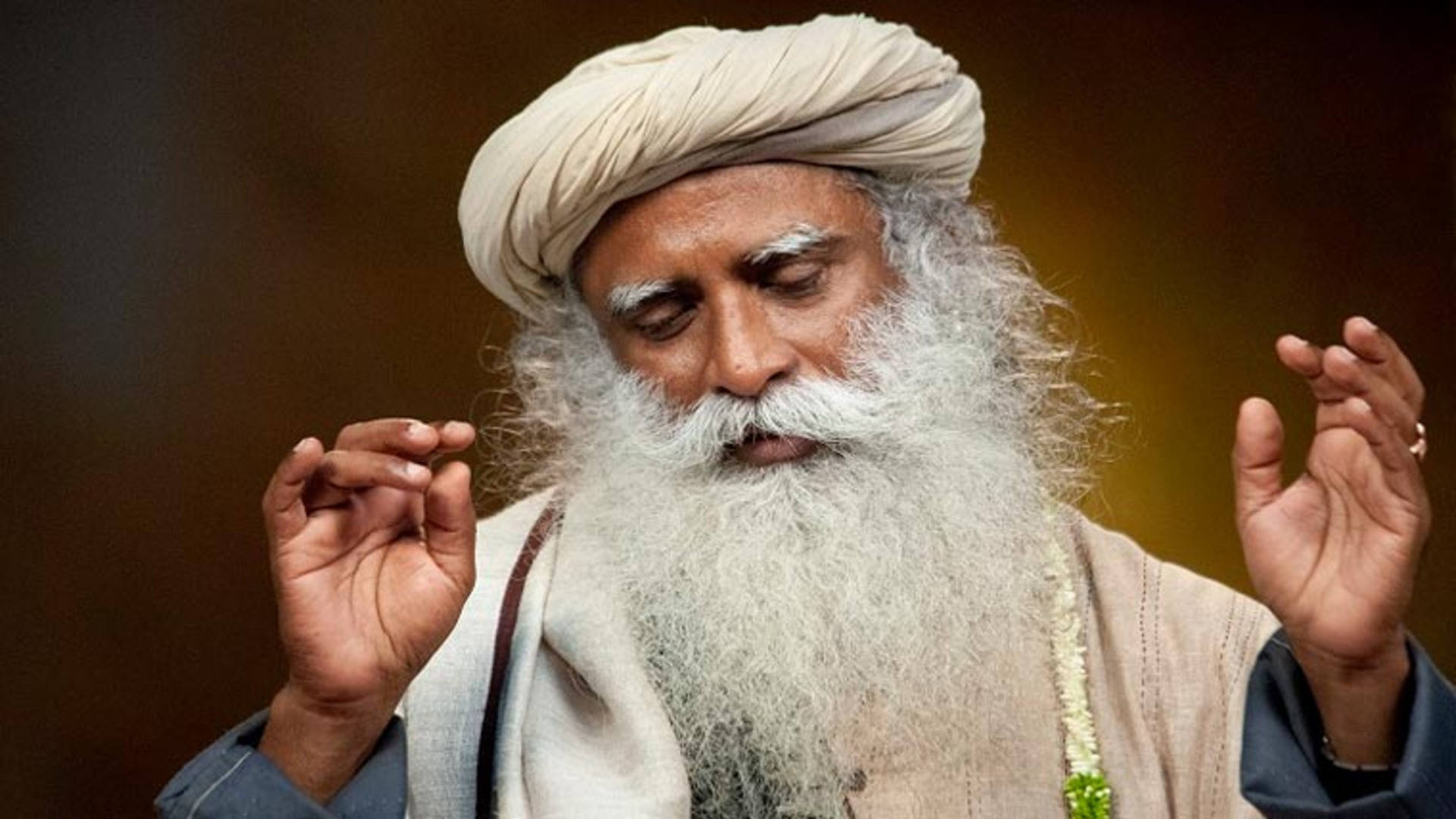 Sadhguru, long white beard, turban, Full HD Desktop Wallpaper