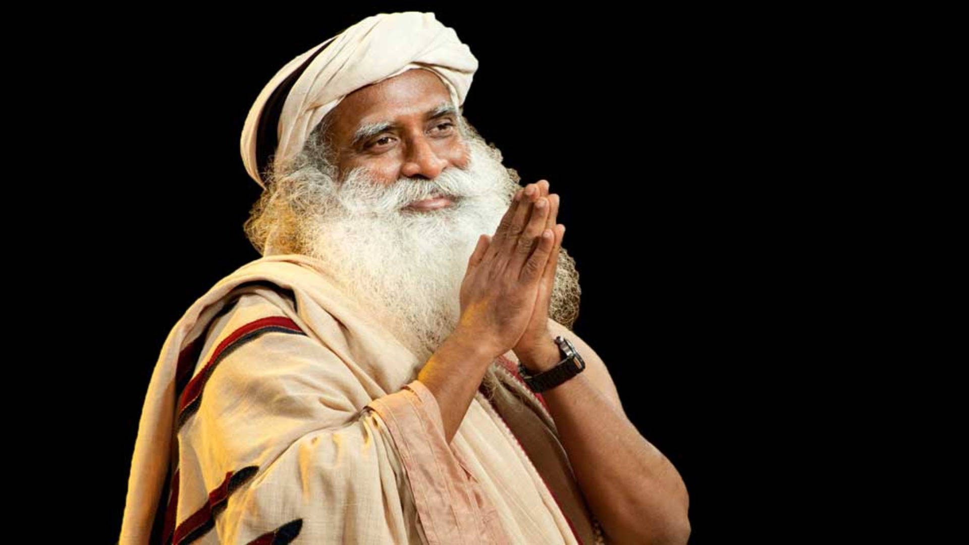 Sadhguru, long white beard, turban, Full HD Desktop Wallpaper