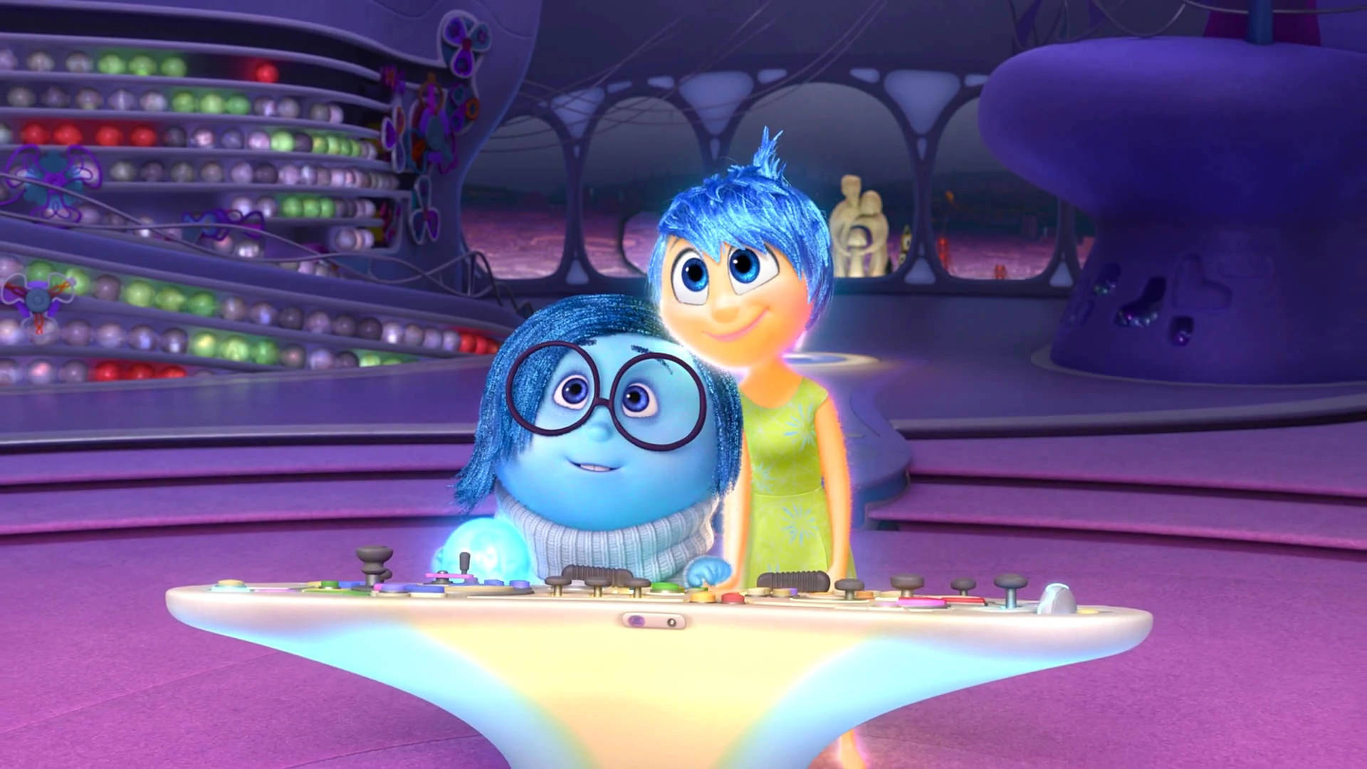 Sadness Inside Out, blue, yellow, Full HD Desktop Wallpaper