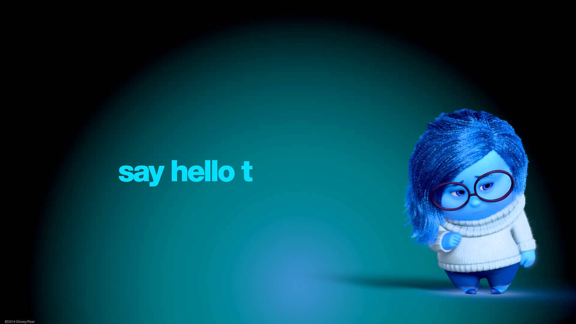 Sadness, blue-haired animated character, glasses, Full HD Desktop Wallpaper